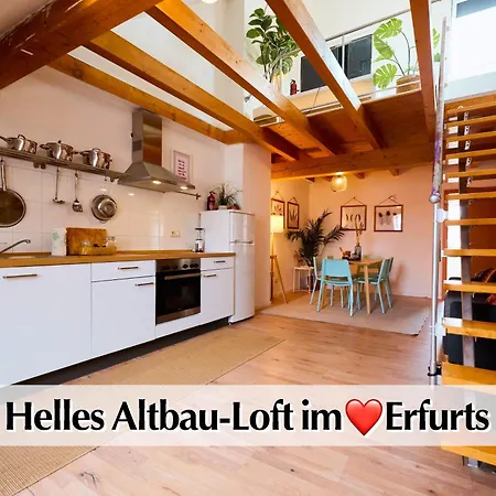Helle 72Qm Maisonette Wohnung Im Herzen Erfurts Mit Kingsize Bett, Smart-Tv, Etc Exterior foto